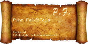 Puhr Felícia névjegykártya