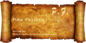 Puhr Felícia névjegykártya